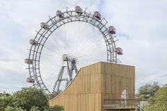 Top floor of the new Pratermuseum with the iconic Ferris wheel in the background