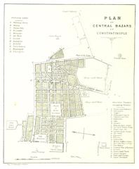 Historical plan of central bazaars in Constantinople from 1895