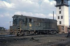 Central Railroad of New Jersey Fairbanks Morse H15-44 locomotive 1503 at Commercial Avenue Engine Terminal Jersey City NJ November 1969
