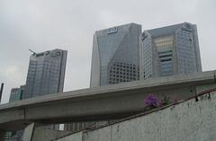 Centro Empresarial Nações Unidas buildings viewed from Marginal Pinheiros highway in São Paulo Brazil
