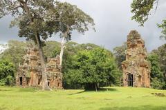 Ancient Khmer city Prasat Suor Prat near Angkor Wat, Siem Reap, Cambodia