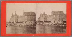 Centraal Station Amsterdam viewed from Open Havenfront in 1890