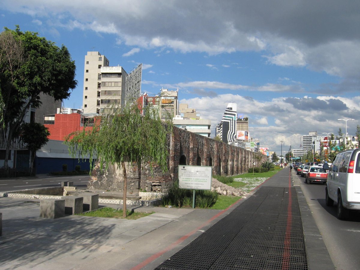 Remaining section of the colonial-era Chapultepec Aqueduct in Mexico City