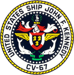 USS John F. Kennedy CV-67 ship crest designed by Rear Admiral Earl P. Yates