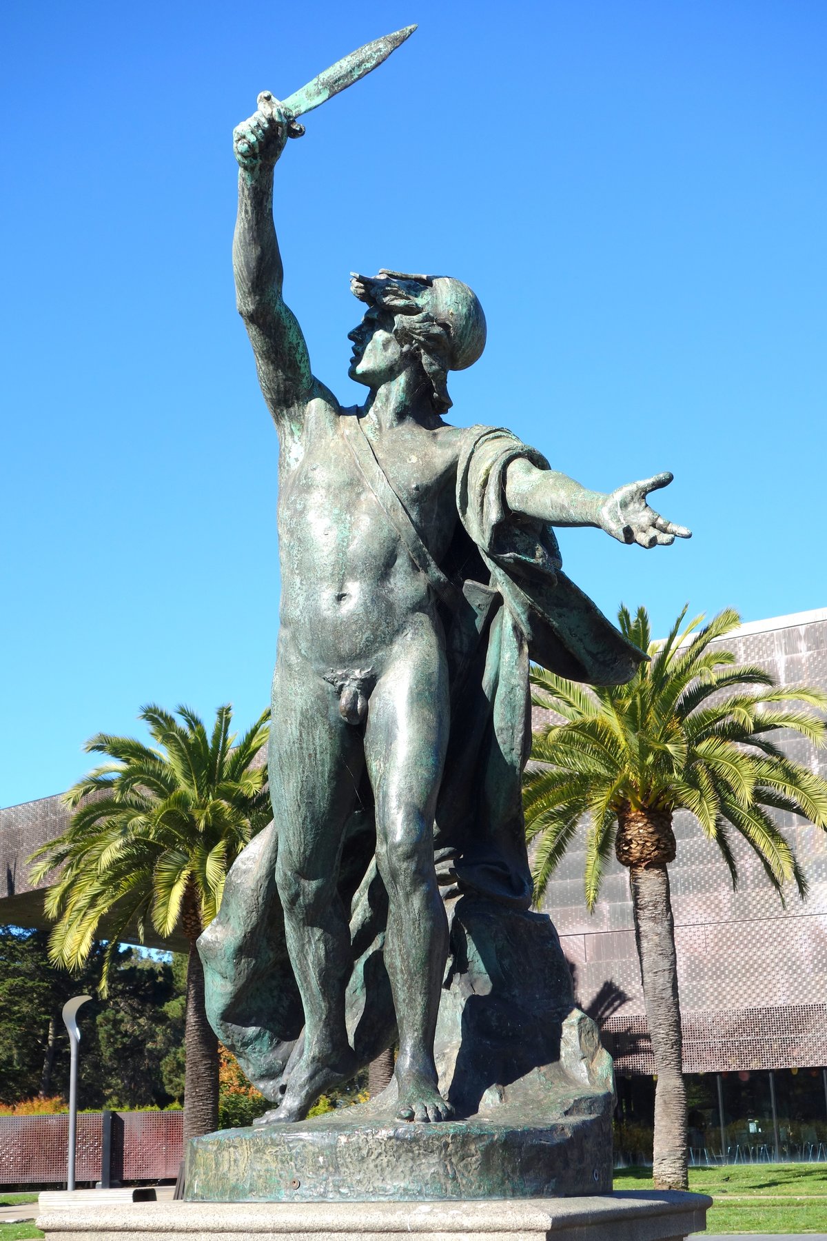 Statue of Roman Gladiator by Georges Geefs, 1881 at De Young Museum