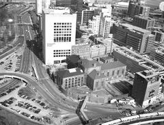 Aerial view of Charles Street Jail in Boston, Massachusetts