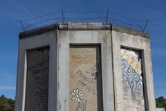 Memorial with fragments of the Berlin Wall outside Kaiserslautern Military Community Center at Ramstein Air Base Germany