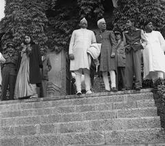 Prime Minister Jawaharlal Nehru visiting Chashma Shahi gardens in Kashmir, May 1948