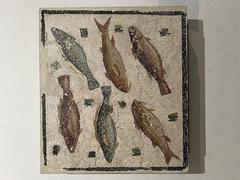 Ancient Roman mosaic from Palais Massimo, featuring intricate geometric and symbolic patterns in vibrant colors