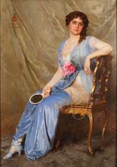 Portrait of Jadwiga Mrozowska painted by Achille Beltrame in 1915