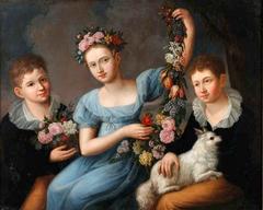Portrait of Konstantego, Ludwiki and Wiktora Kopff children of painter