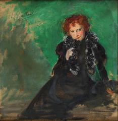 Portrait of Irena Solska by Leon Wyczółkowski, 1899