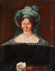 Portrait of a woman in Biedermeier attire