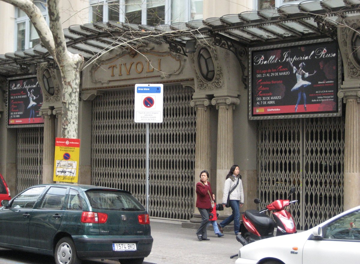 Entrance gate of Teatre Tívoli in Barcelona