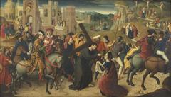 Christ Carrying the Cross and scenes from the Passion of Christ including Entry into Jerusalem, Last Supper, and Crucifixion