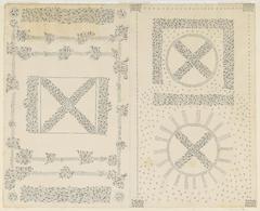 Inspirational drawing in blue ink on white paper by Samantha Fairbanks and Mary Wicks, 1843