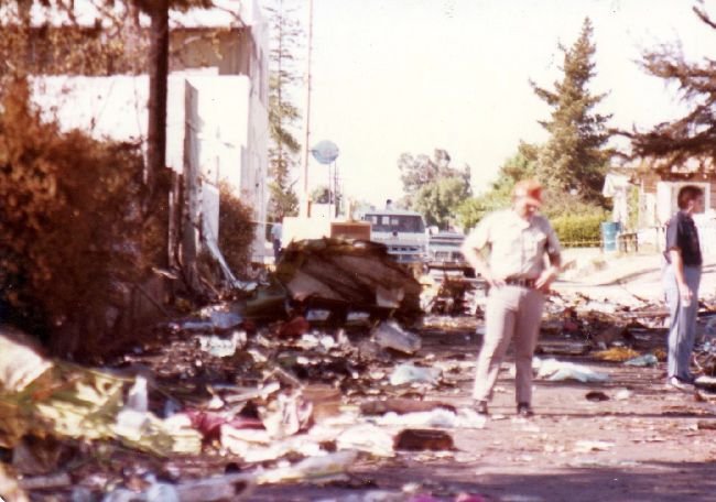 Wreckage of PSA Flight 182 crash site on September 25, 1978