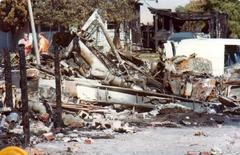 Wreckage of PSA Flight 182 crash site on September 25, 1978