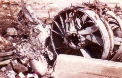 Crash site of PSA Flight 182 after mid-air collision on September 25, 1978