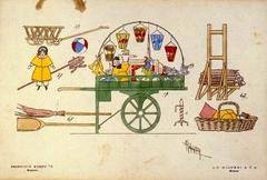 Prop designs for Act II of La bohème opera for world premiere performance
