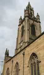 Church of Our Lady and Saint Nicholas in Liverpool under cloudy sky