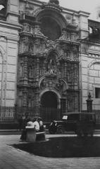 Front facade of Church of San Agustin in Lima, Peru