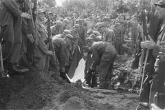 funeral procession at a grave site in Batavia, Indonesia, November 1946