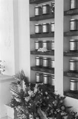 Black and white photograph of the Columbarium at the Menteng Poeloeh cemetery in Batavia, Java, from September 1949
