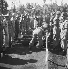 Mass burial and reburial ceremony of war victims at Menteng Poeloeh Military Cemetery in Batavia on April 5, 1948