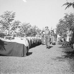 Massive reburial ceremony of war victims at Menteng Poeloeh Cemetery in Batavia on April 5, 1948