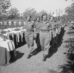 Massive reburial ceremony of war victims at the Menteng Poeloeh Cemetery in Batavia on April 5, 1948