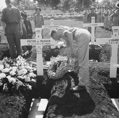 Massive reburial ceremony for war victims at the Menteng Poeloeh cemetery in Batavia on April 5, 1948