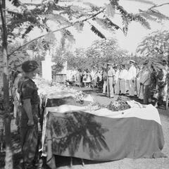 Massive reburial ceremony of war victims at Menteng Poeloeh cemetery in Batavia, 1948