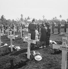 Massive reburial ceremony of war victims at Menteng Poeloeh Cemetery in Batavia on April 5, 1948