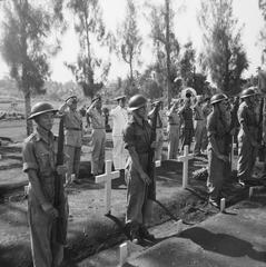 Massive reburial ceremony of war victims at the Menteng Poeloeh Cemetery in Batavia on April 5, 1948