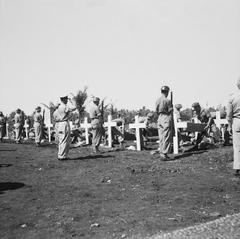 Massive reburial ceremony of war victims at Menteng Poeloeh cemetery in Batavia on April 5, 1948