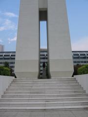 War Memorial Park in Singapore with statues and trees on a sunny day