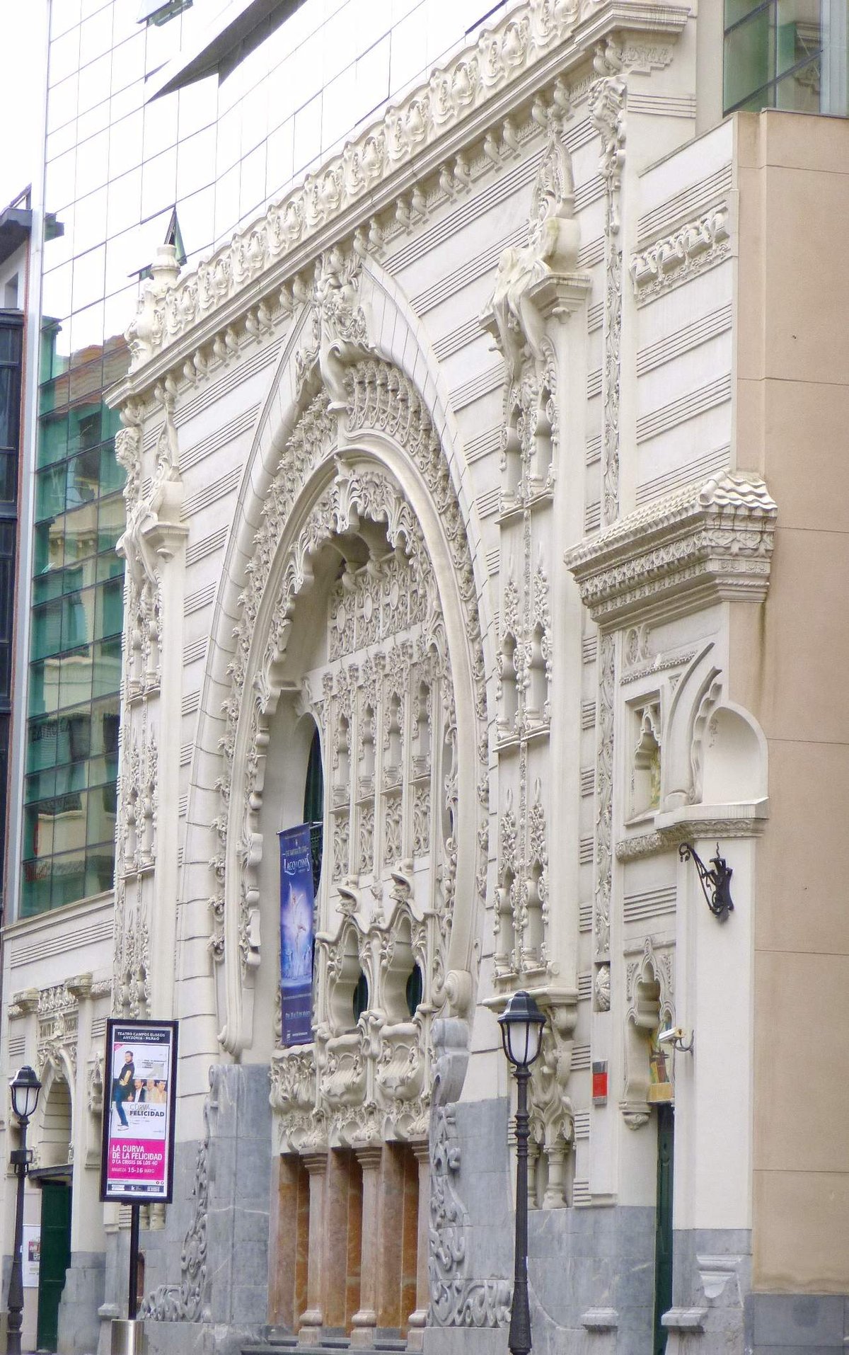 Exterior view of Teatro Campos Eliseos in Bilbao with modern architecture