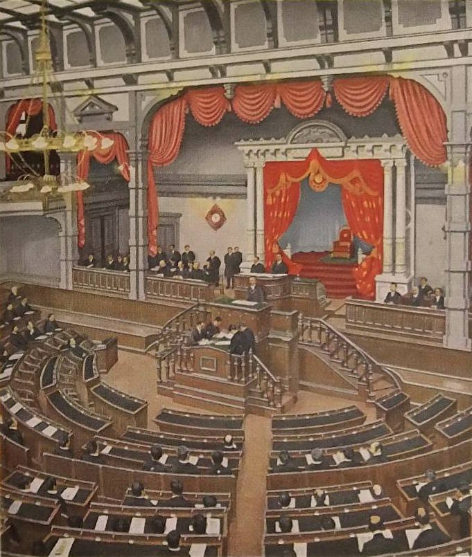 The Anglo-Japanese Treaty of Alliance painting by Yamamoto Kanae in Meiji Memorial Picture Gallery Tokyo