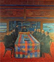 Declaration of War with Russia painting by Yoshida Shigeru