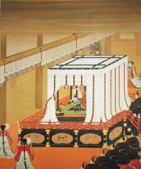 Enthronement of the Emperor by Igai Shokoku in Meiji Memorial Picture Gallery Tokyo