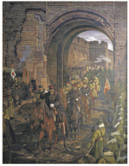Painting of Battle of Mukden showing Ōyama Iwao's entrance ceremony