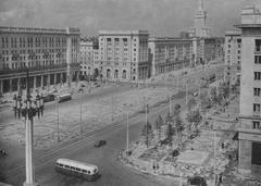 Plac Konstytucji in Warsaw during the 1950s showing a historic city square