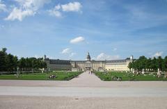 Schloss Karlsruhe palace in Germany under clear blue sky