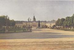 Black Forest Karlsruhe Schloss color photo from early 1900s Autochrome process