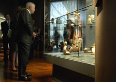 U.S. Secretary of Defense Robert M. Gates touring a museum exhibiting Chilean artifacts in Santiago