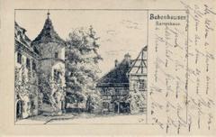 Bebenhausen Herrenhaus illustrated postcard by E. Mauthe