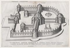Ancient Roman Baths of Agrippa detailed print