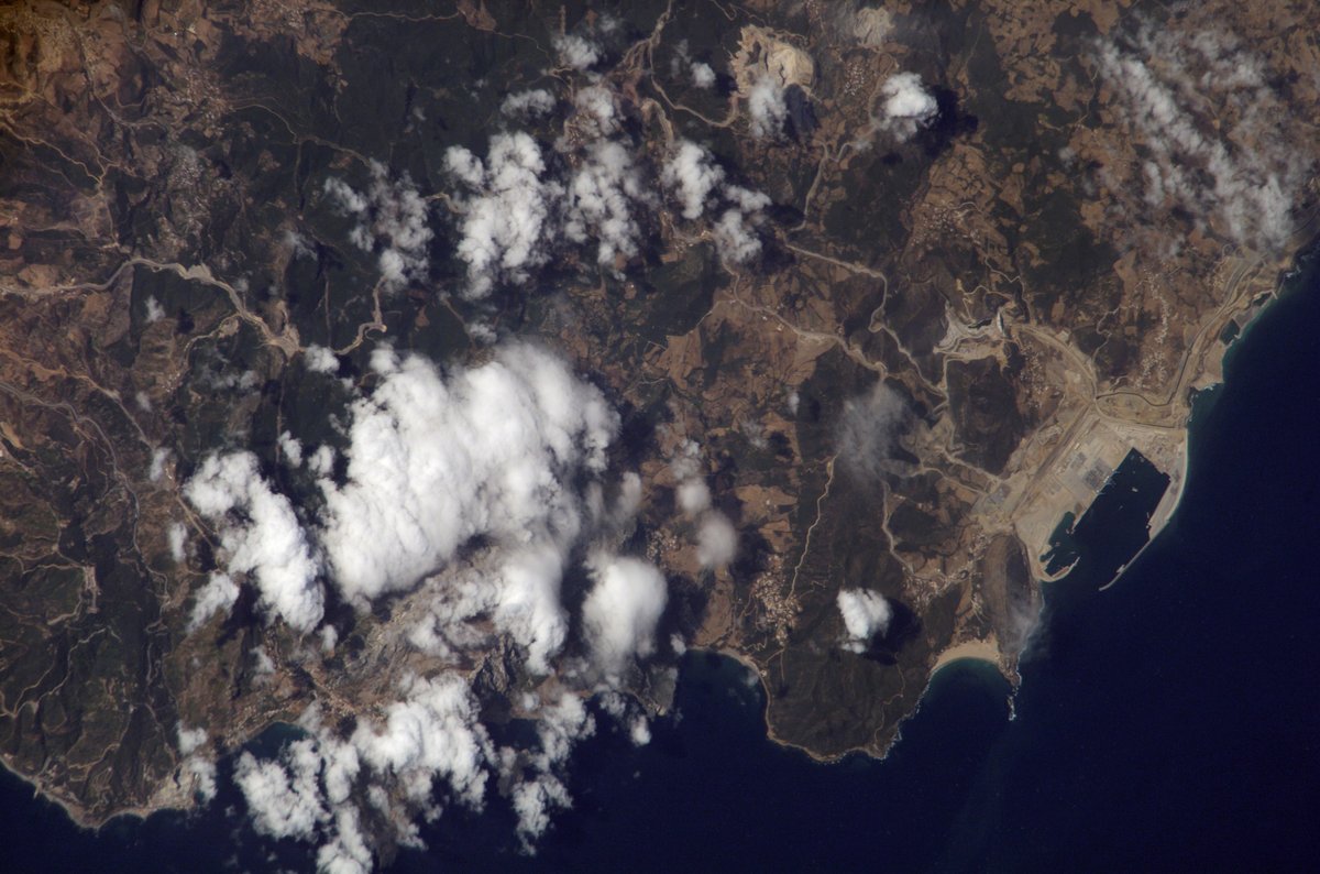 View of Earth from space taken during ISS Expedition 15 showing detailed land and ocean features