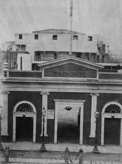 Facade of the Teatro Principal de Lima with classic 19th-century architecture